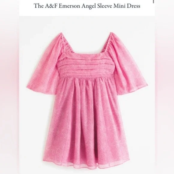 emerson ruched angel sleeve mini dress Abercrombie Emerson Angel Sleeve Mini Dress